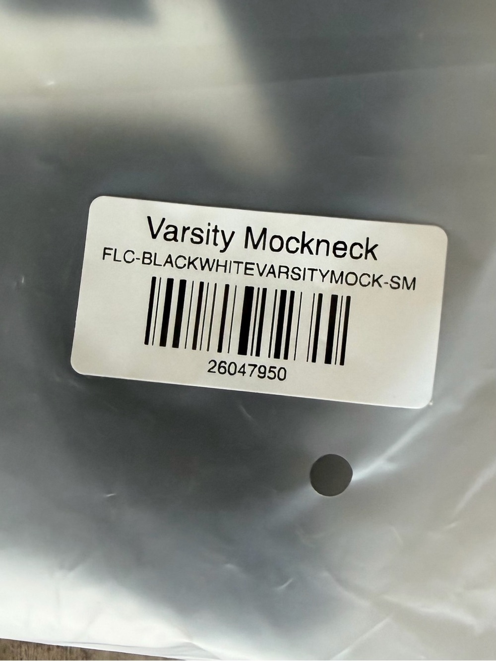 NWT PARKE Varsity Mockneck Sz S/M *black & white* - Picture 4 of 4